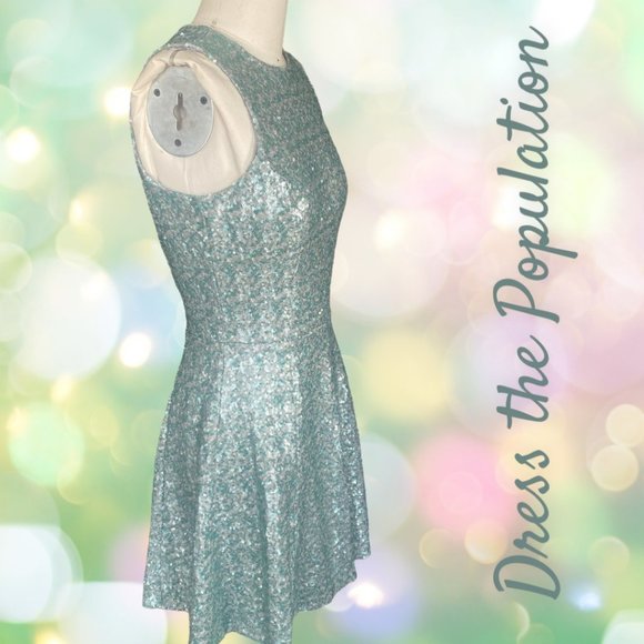 GORGEOUS DRESS THE POPULATION SEQUINED DRESS (SZ MED) (NWT) - Picture 4 of 12